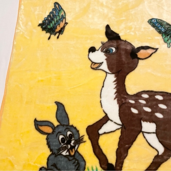 Vintage Bambi Thumper Blanket Penguin Heavy Throw - Picture 2 of 16